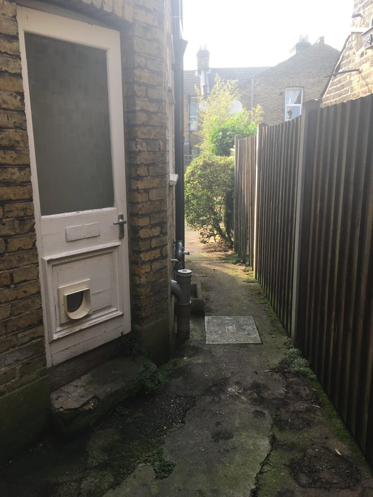 small awkward london garden side passage 1