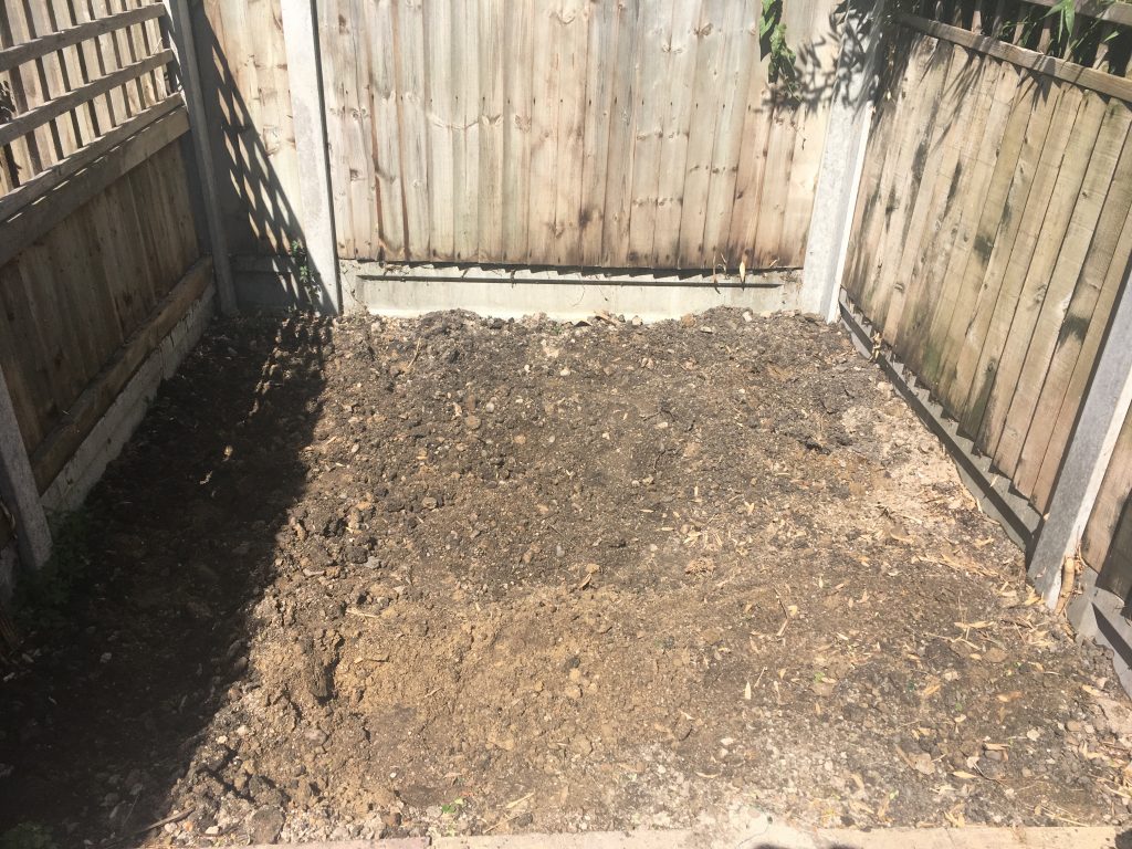 garden bed small london terrace house ready for top soil